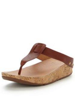 Fitflop Ibiza Cork Tan Toe Post Sandal